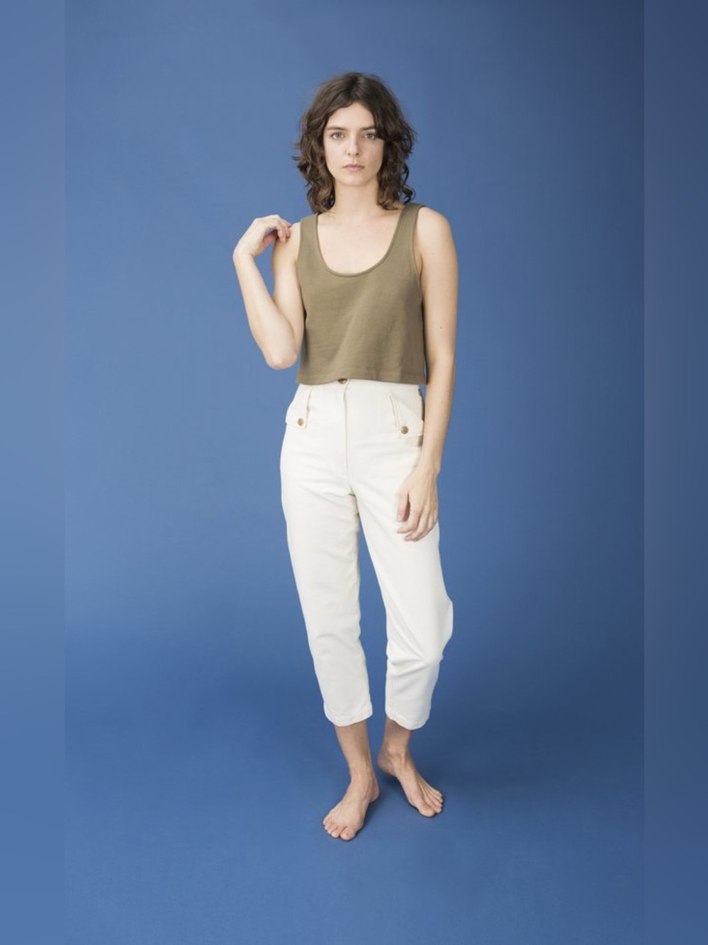 Ilana Kohn Huxie Pants 2 High Waist Tapered Mom Cotton Twill Natural Cream